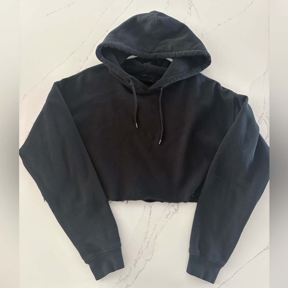 Black cropped hoodie Urban Outfitters